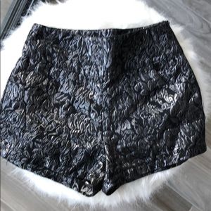 Chanel Metallic Black High Waisted Shorts